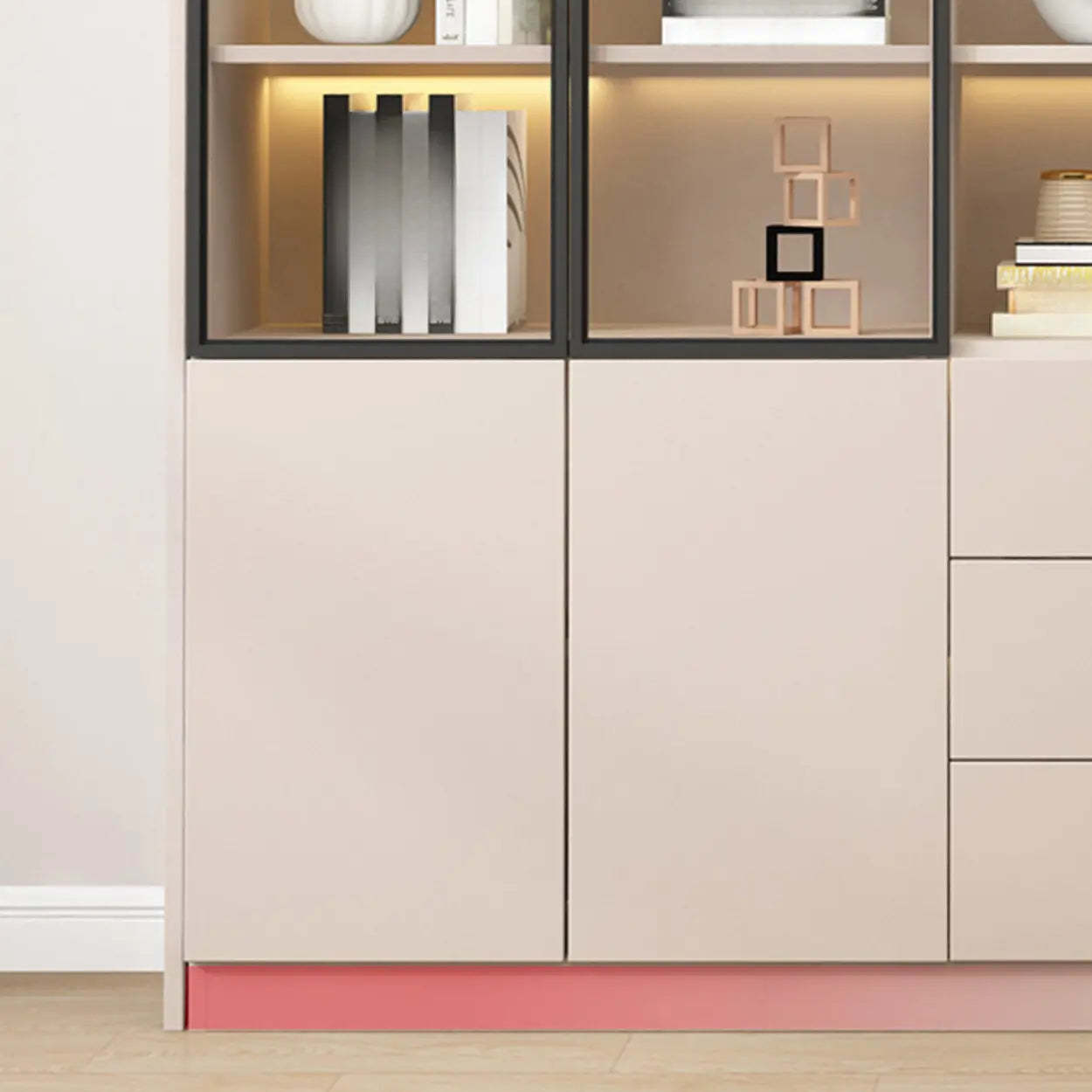 White Rectangular Glass Display Cabinet