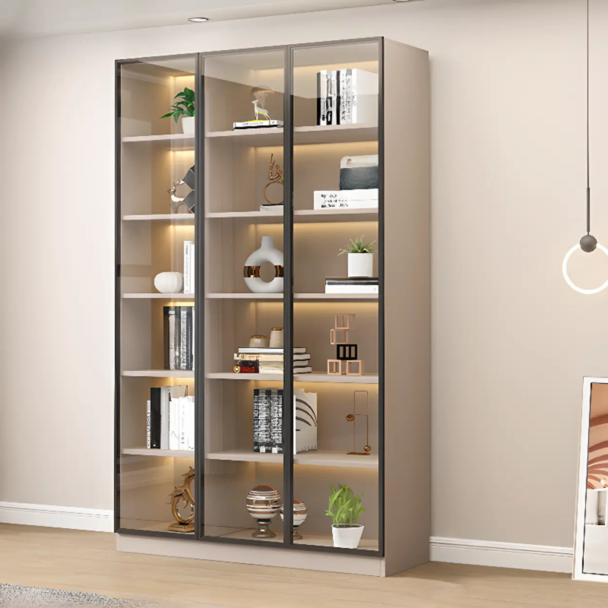 White Rectangular Glass Display Cabinet
