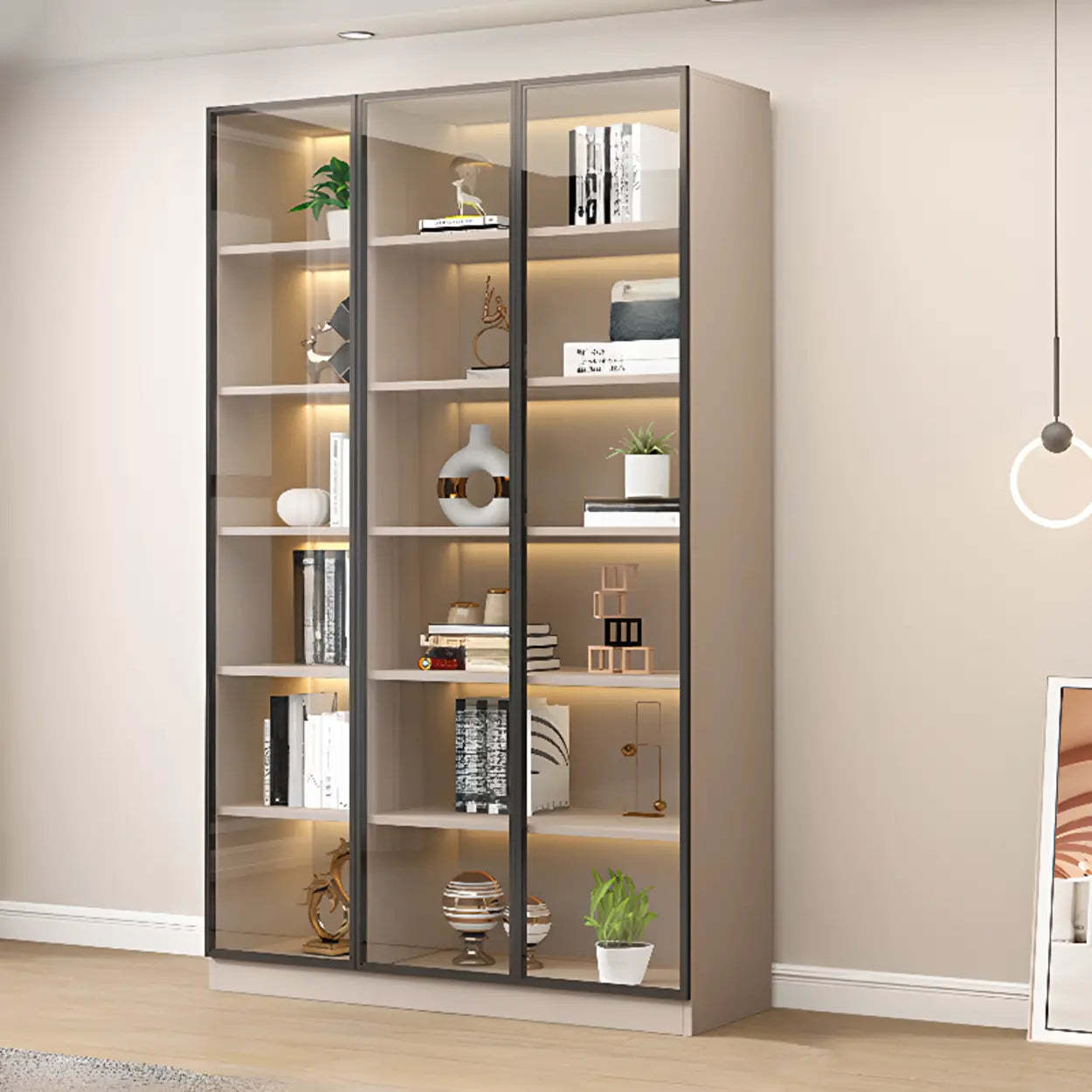 White Rectangular Glass Display Cabinet
