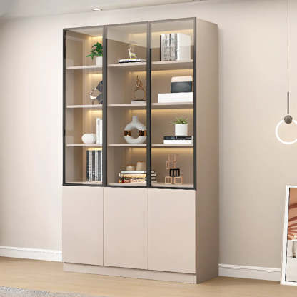 White Rectangular Glass Display Cabinet