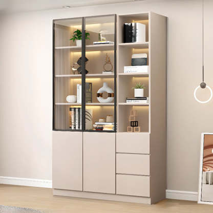 White Rectangular Glass Display Cabinet