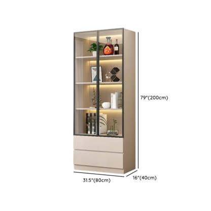 White Rectangular Glass Display Cabinet