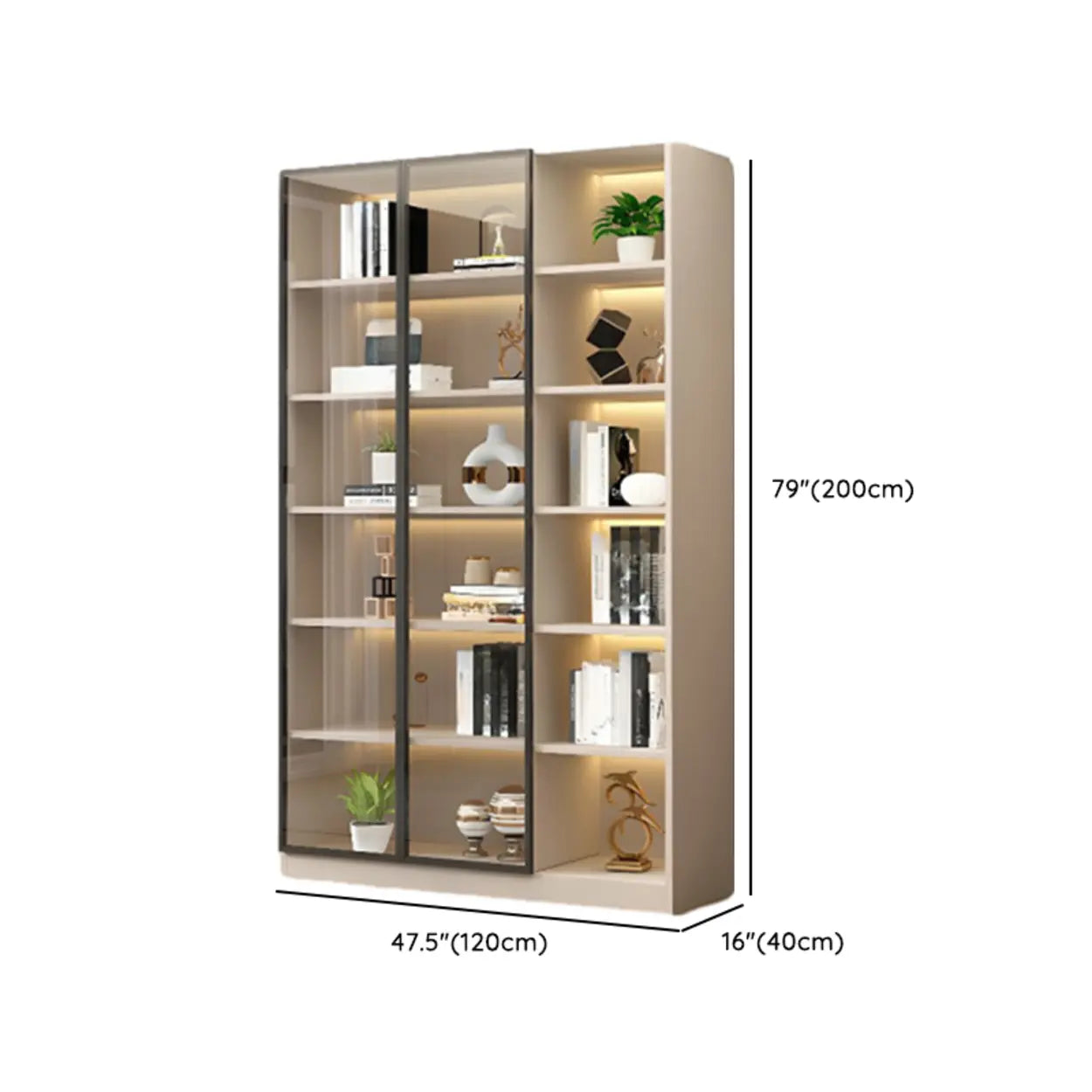 White Rectangular Glass Display Cabinet