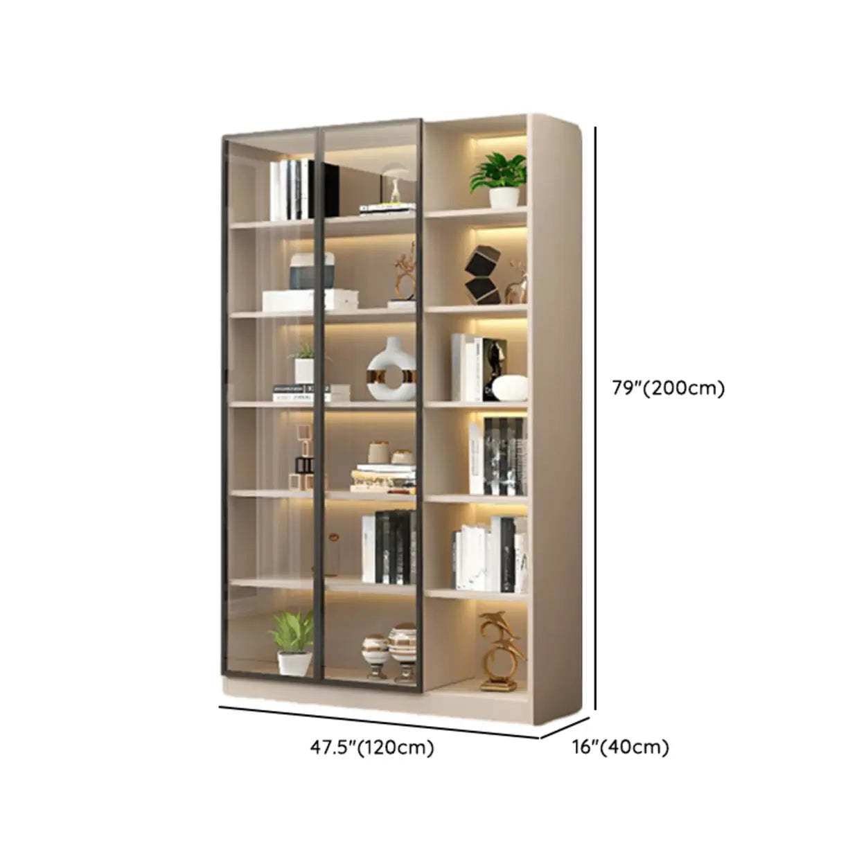 White Rectangular Glass Display Cabinet