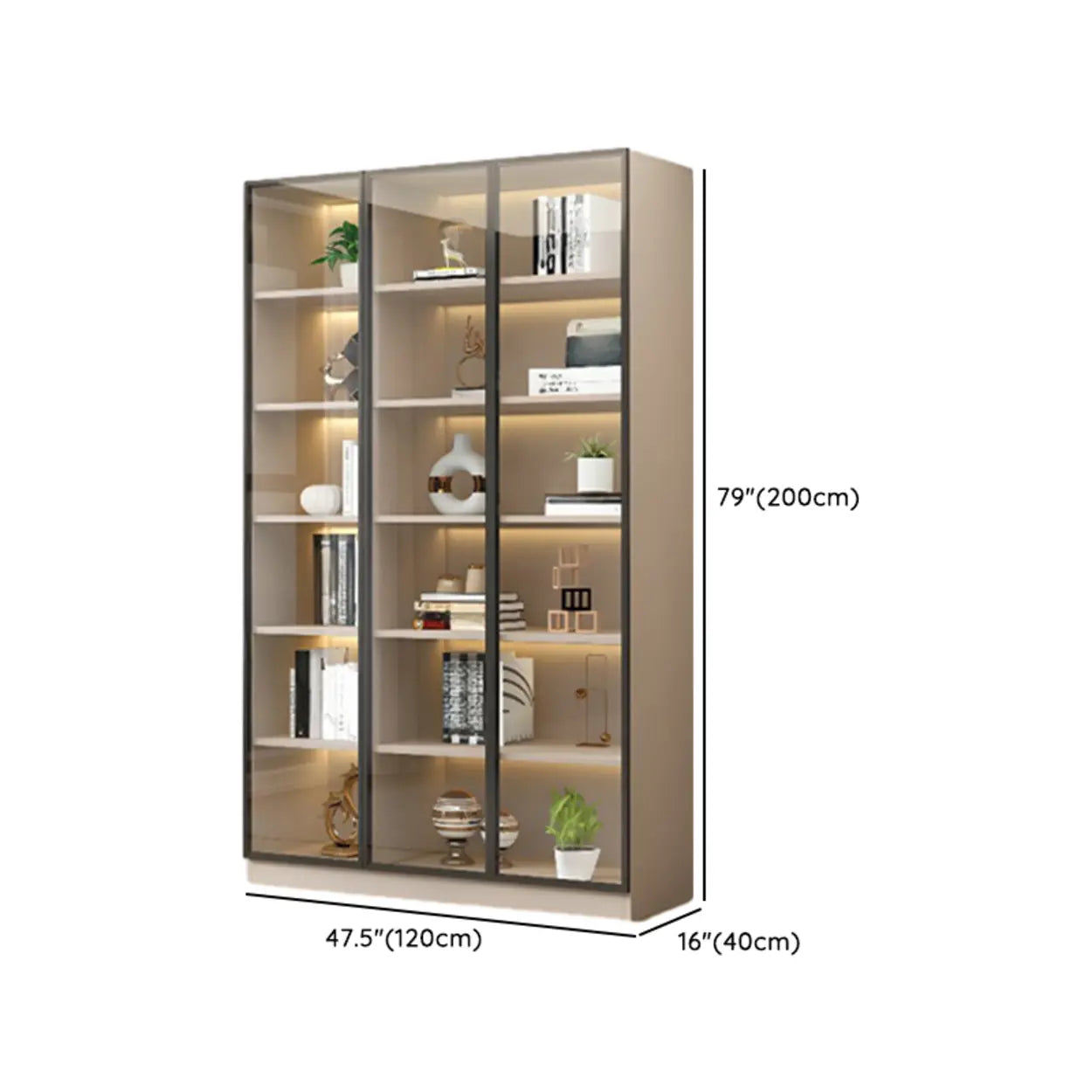 White Rectangular Glass Display Cabinet