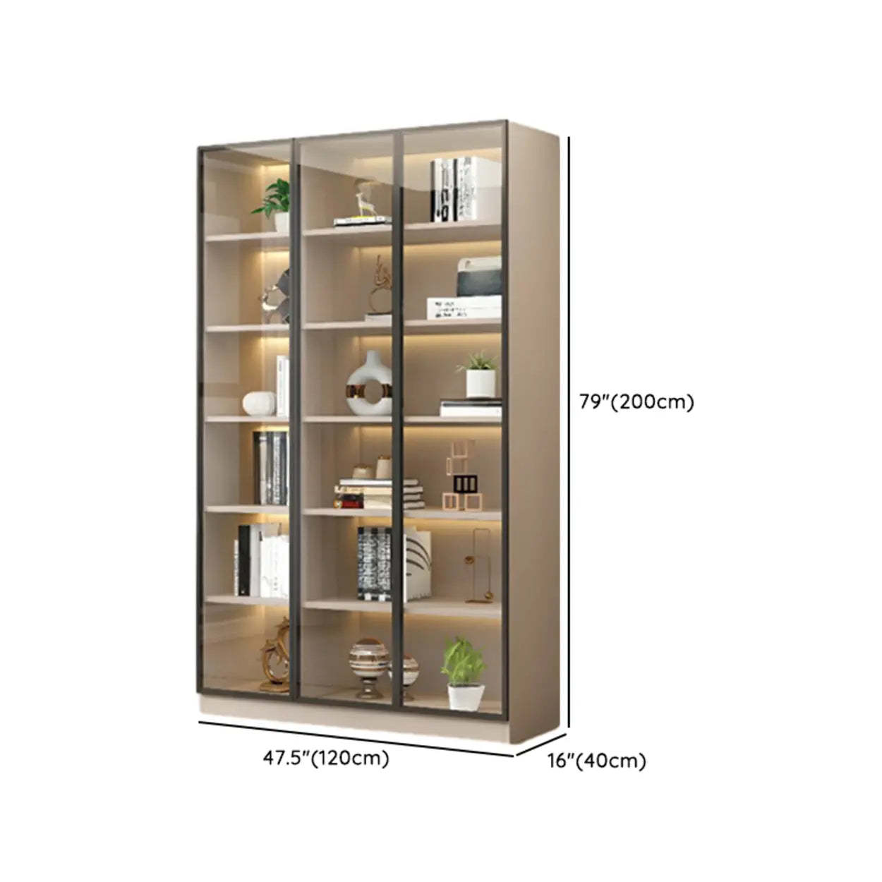 White Rectangular Glass Display Cabinet
