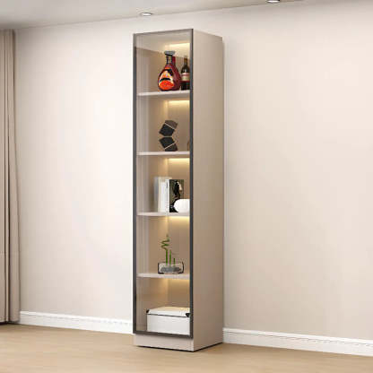 White Rectangular Glass Display Cabinet — Drawer Not Included / 1