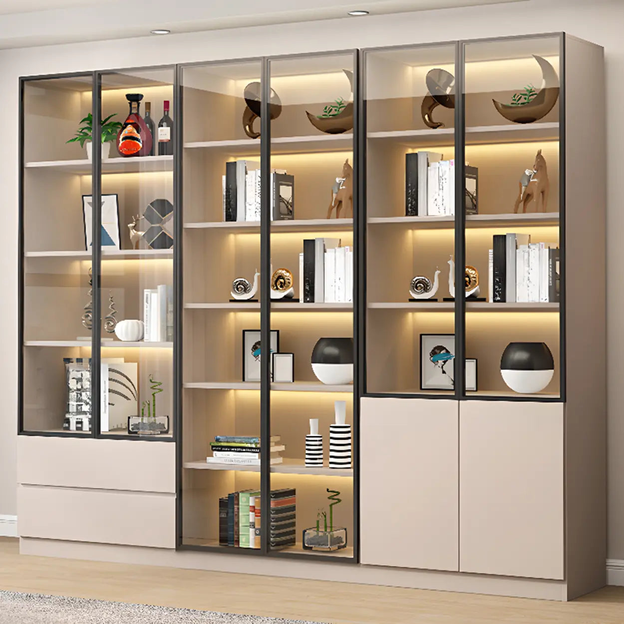 White Rectangular Glass Display Cabinet — 2 / 1