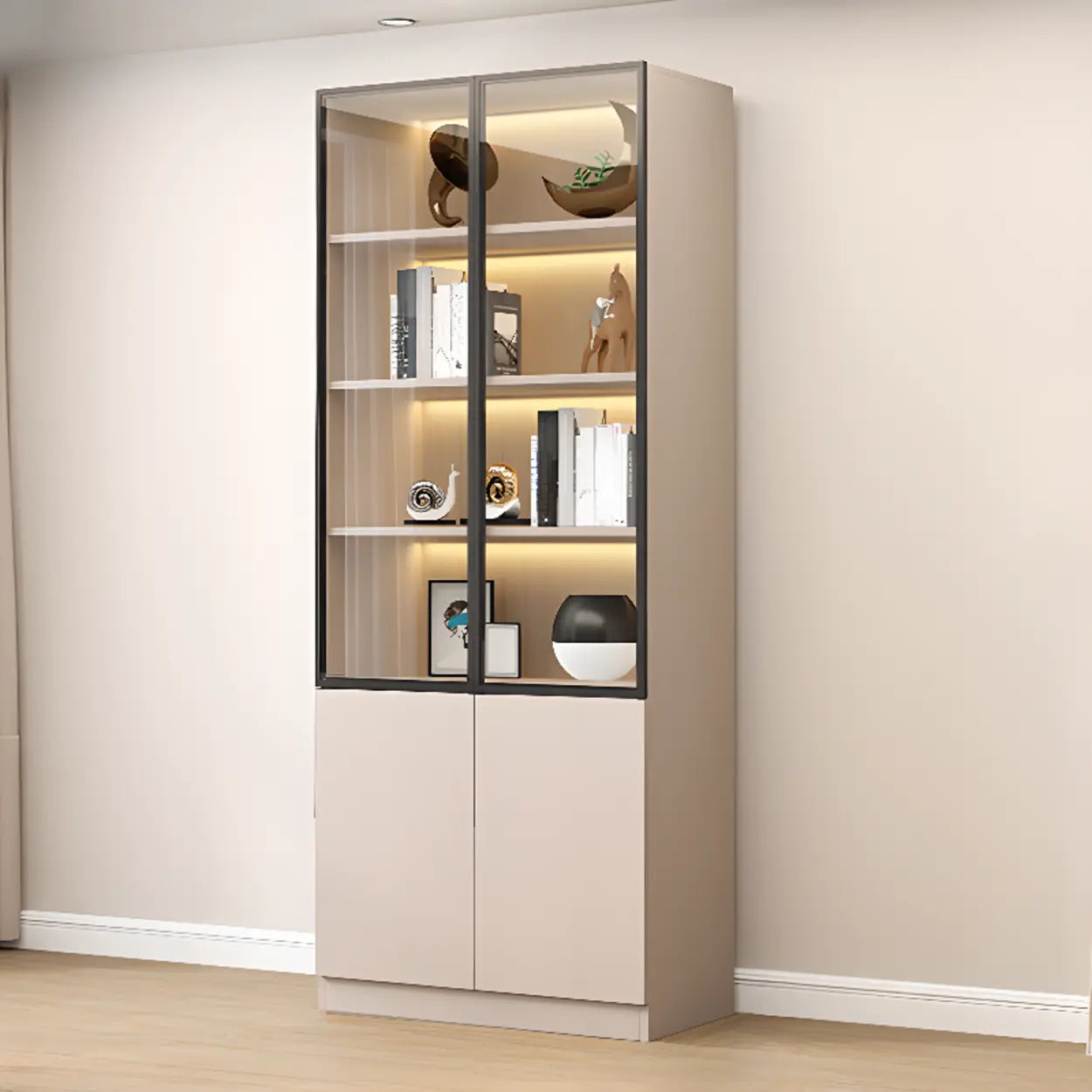 White Rectangular Glass Display Cabinet — 3 / 1