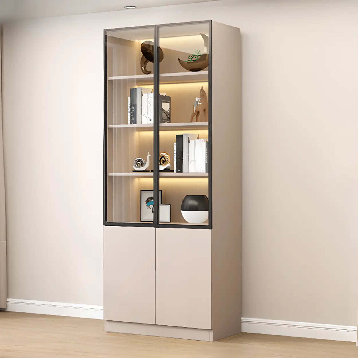 White Rectangular Glass Display Cabinet — 3 / 1