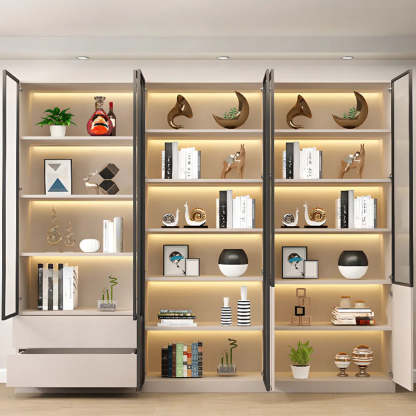 White Rectangular Glass Display Cabinet — 3 / 2