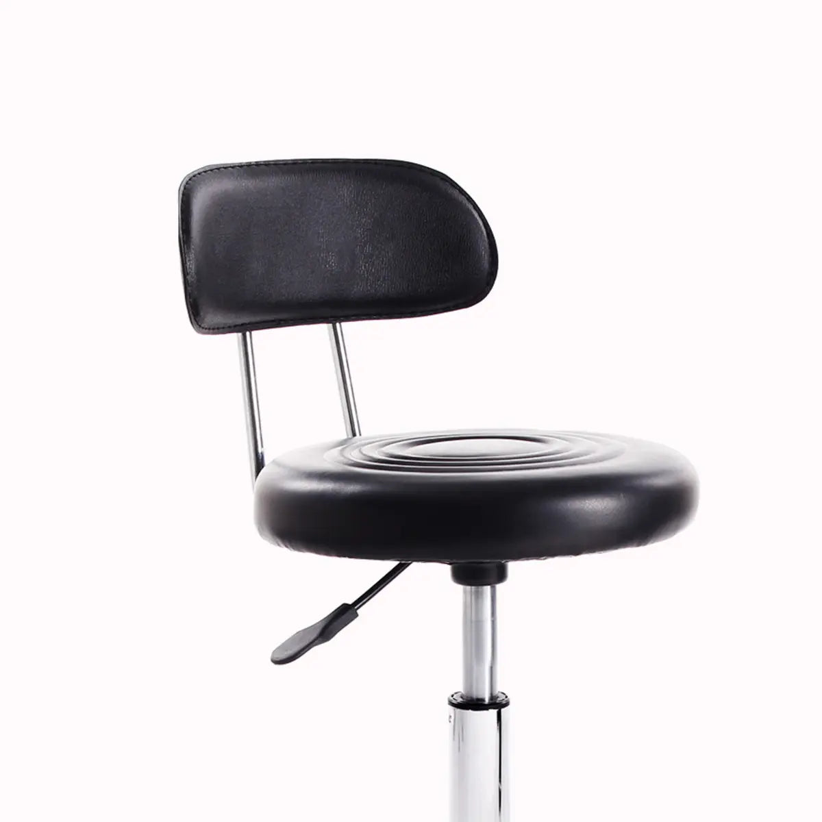Trendy Black Round Chrome Adjustable Stool