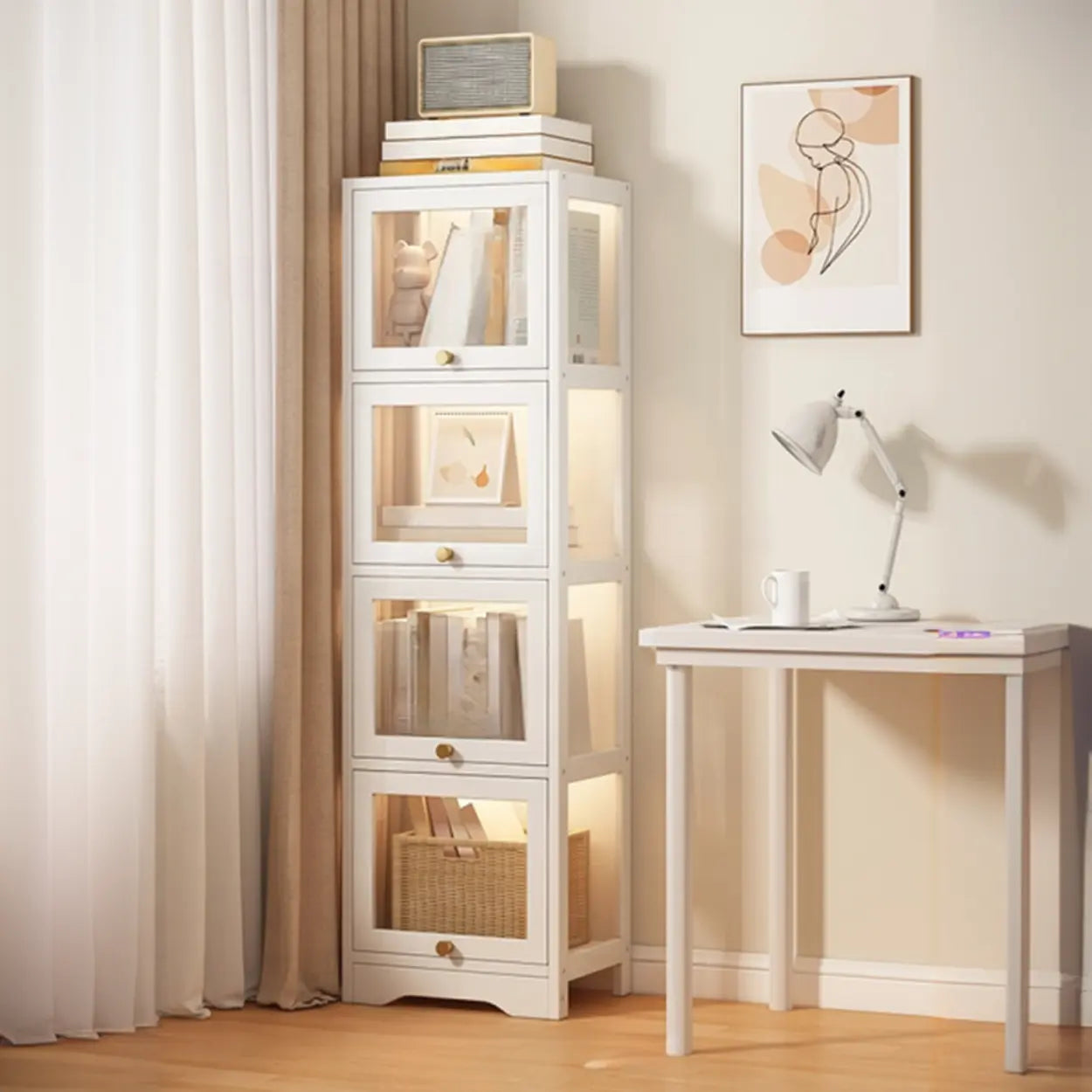 Vertical Narrow Display Bookcase