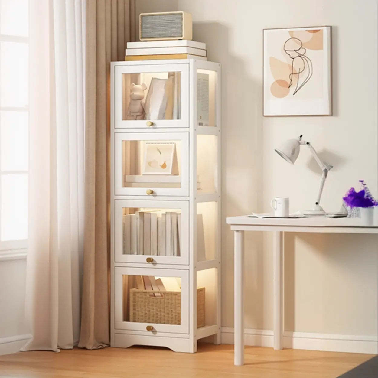Vertical Narrow Display Bookcase