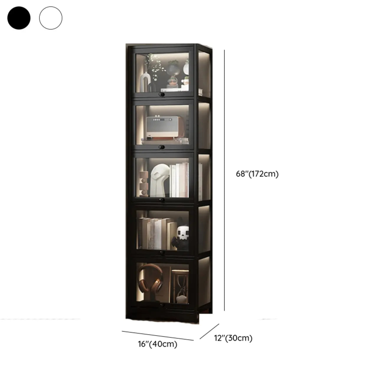 Vertical Narrow Display Bookcase