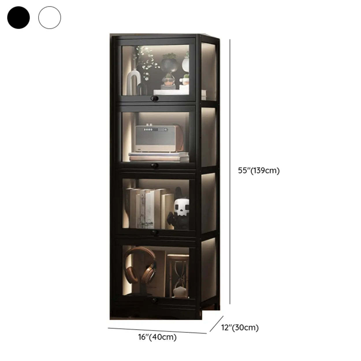 Vertical Narrow Display Bookcase