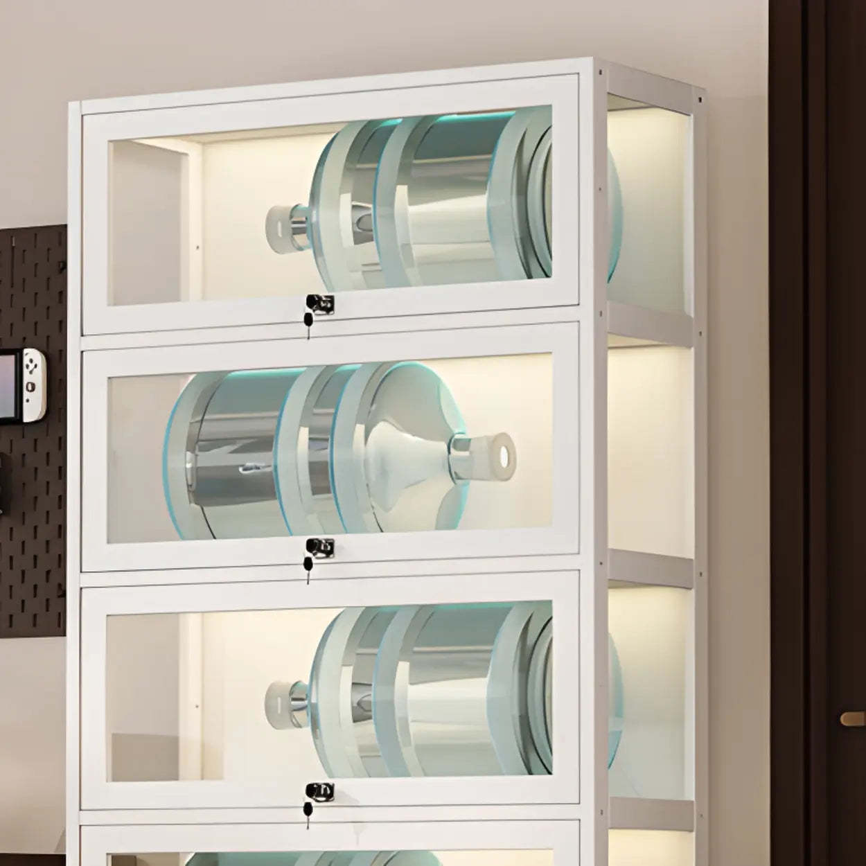 Vertical Narrow Display Bookcase — White