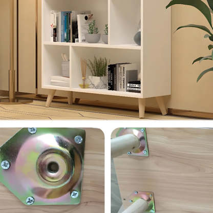 Trendy Vertical Rectangular Natural Wood Bookcase