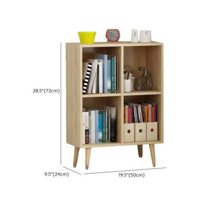 Trendy Vertical Rectangular Natural Wood Bookcase
