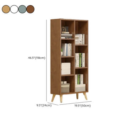 Trendy Vertical Rectangular Natural Wood Bookcase