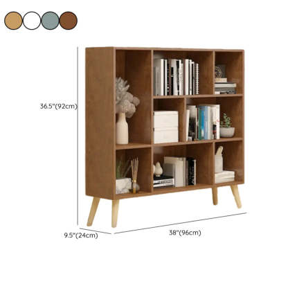 Trendy Vertical Rectangular Natural Wood Bookcase