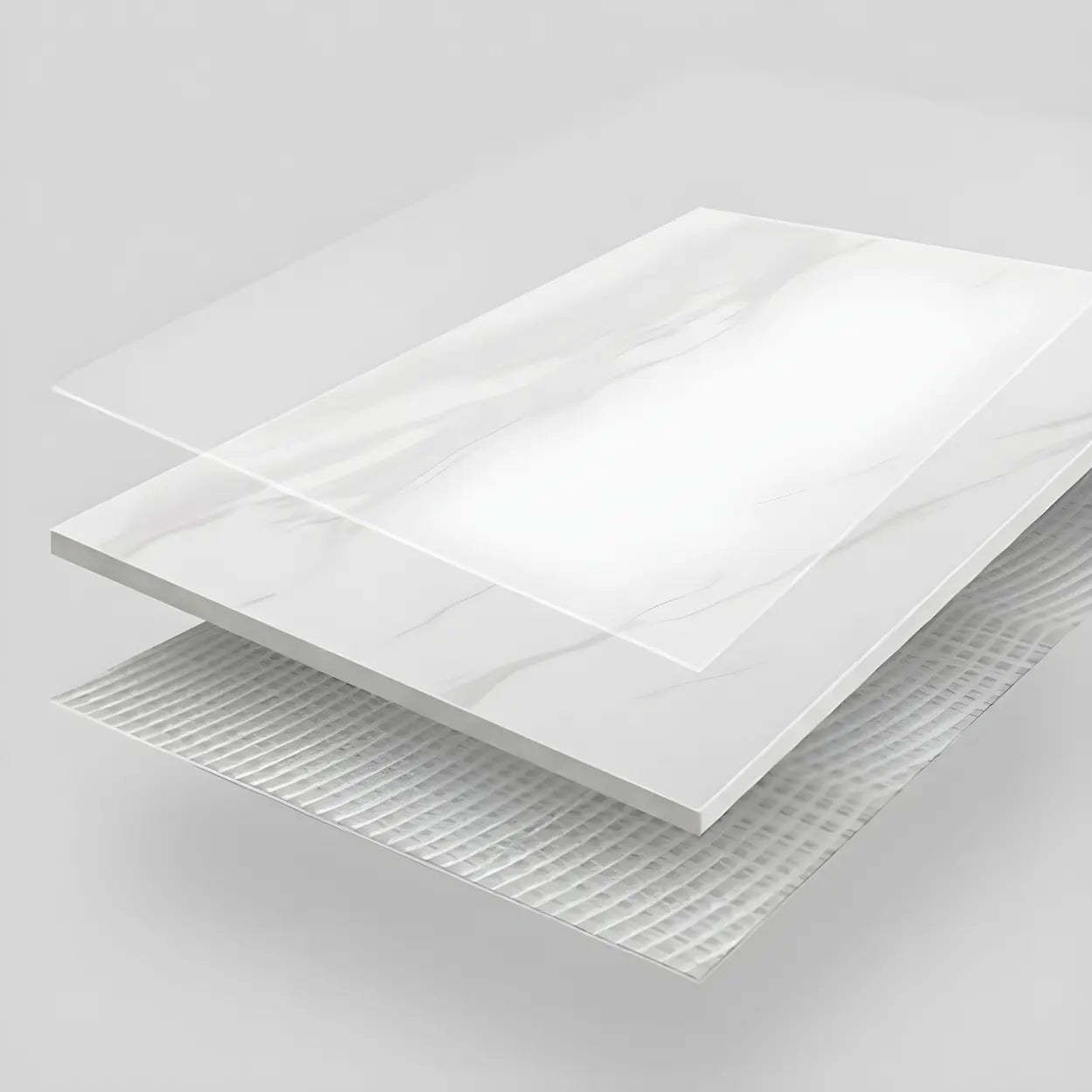 Trendy White Stone Free-Form Office Desk