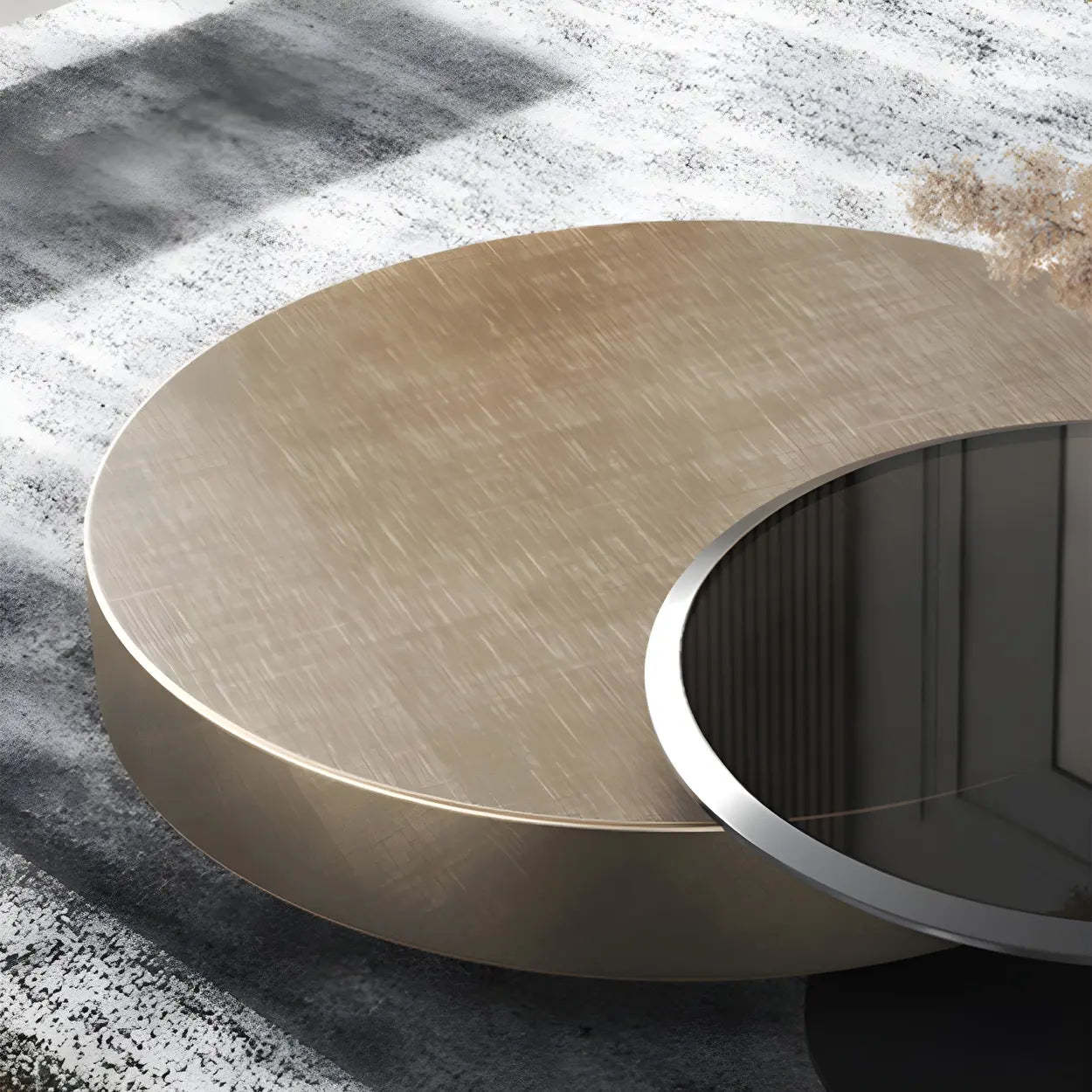 Round Steel-Base Nesting Coffee Tables