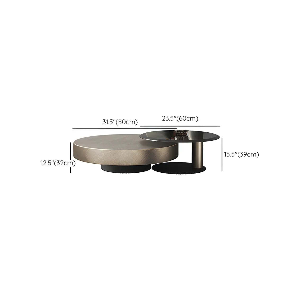 Round Steel-Base Nesting Coffee Tables