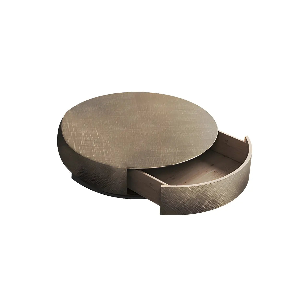 Round Steel-Base Nesting Coffee Tables — Drawers Included