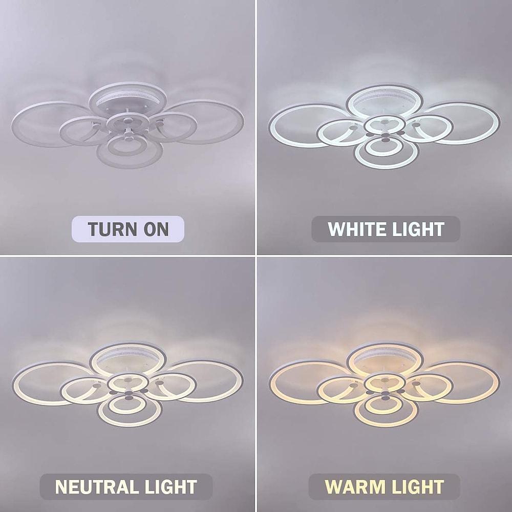 Elegant Semi Flush Mount Ceiling Lights with Unique Overlapping Rings-Lighom