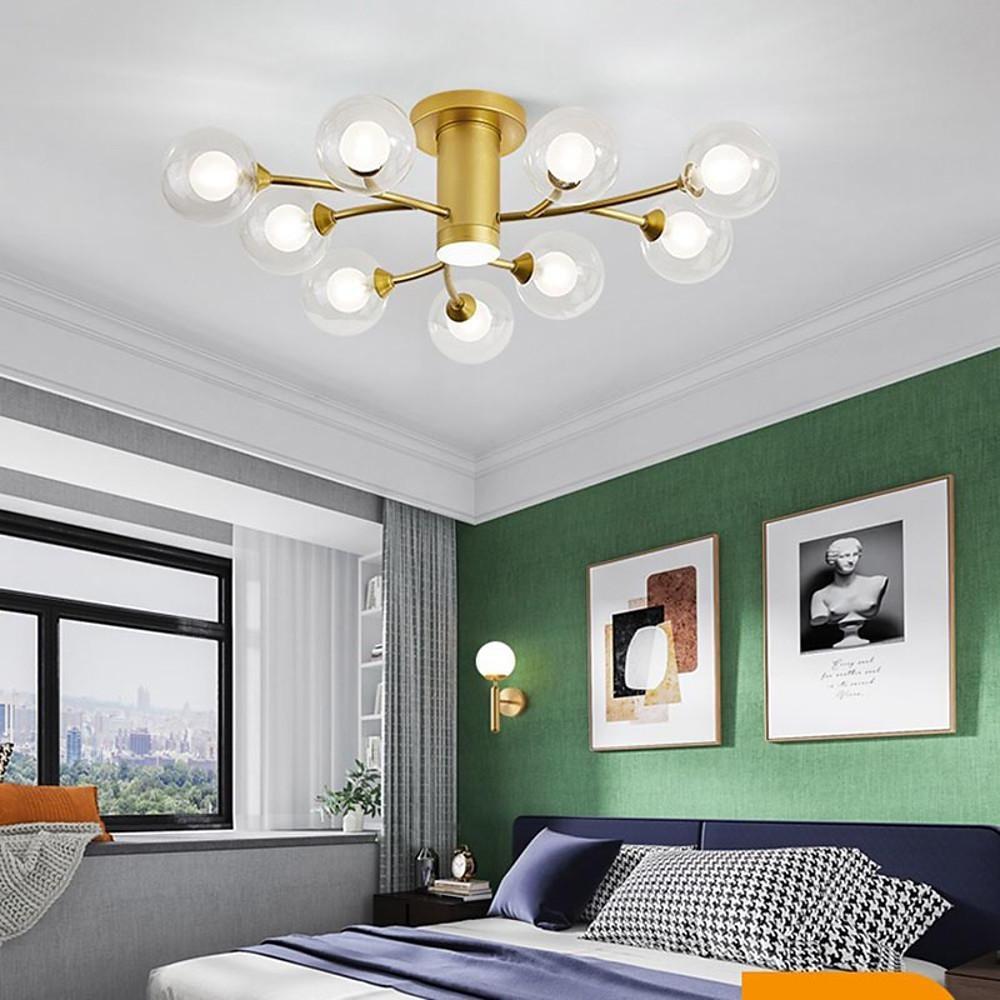 Globe Metal Glass Industrial LED Flush Mount Ceiling Lights for Bedroom-Lighom