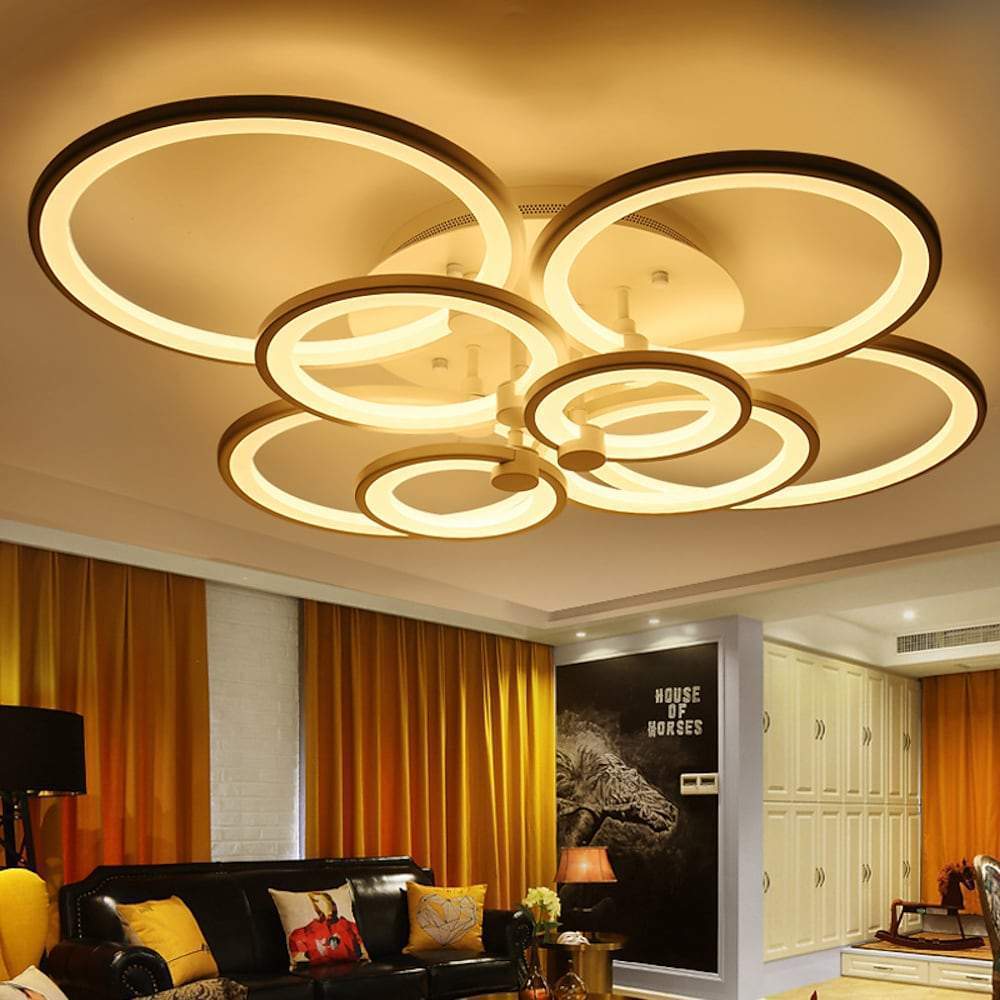Elegant Semi Flush Mount Ceiling Lights with Unique Overlapping Rings-Lighom
