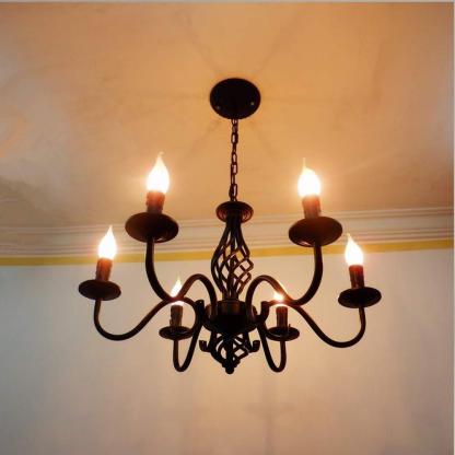 6 Lights Candles-shaped LED Modern Chandeliers Pendant Light Hanging Lamp-Lighom