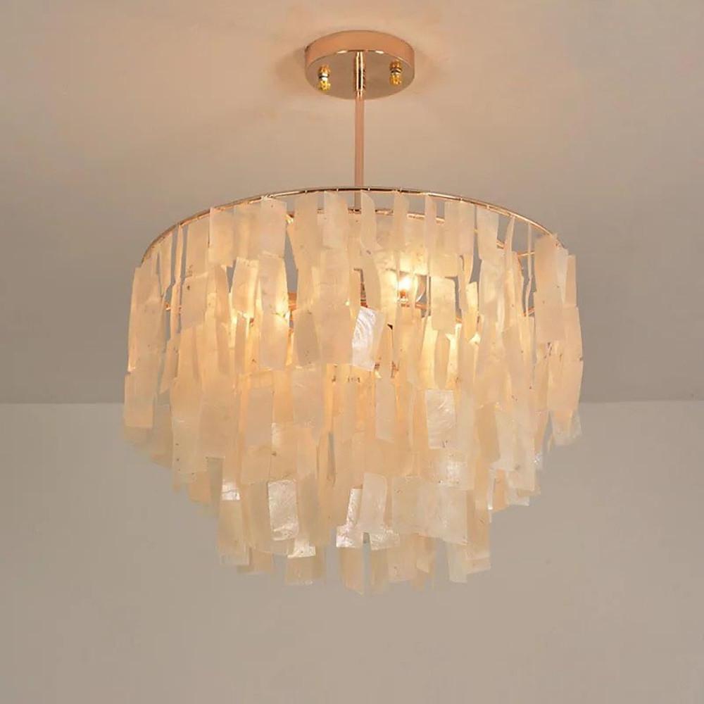 Modern Shell Shaped Contemporary Chandeliers Rustic Capiz Chandeliers-Lighom