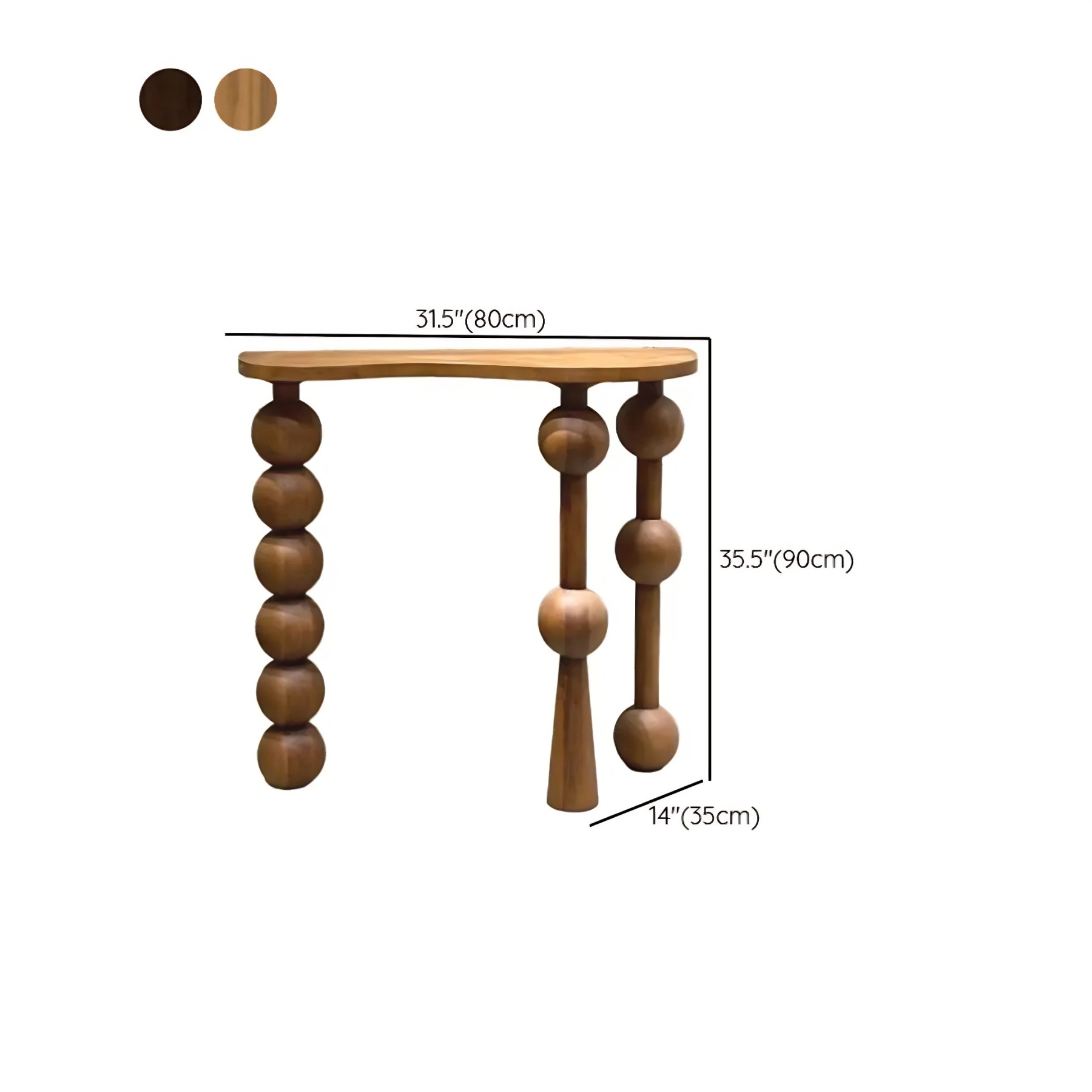 Turned-Leg Wood Entry Console Table