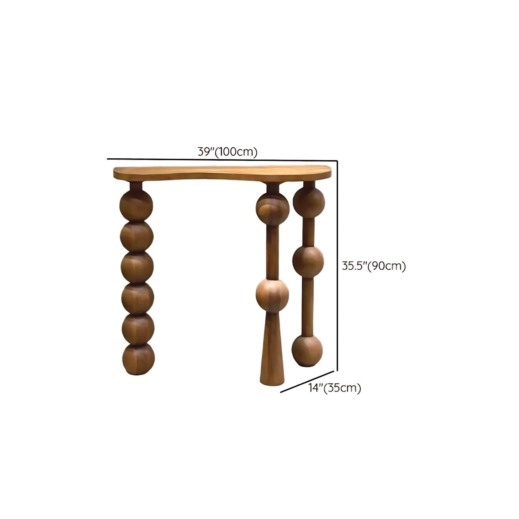 Turned-Leg Wood Entry Console Table