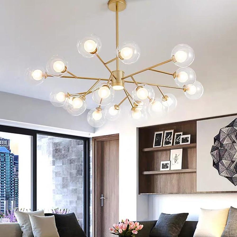 9 Lights Glass LED Modern Chandeliers Ceiling Lights Pendant Light-Lighom