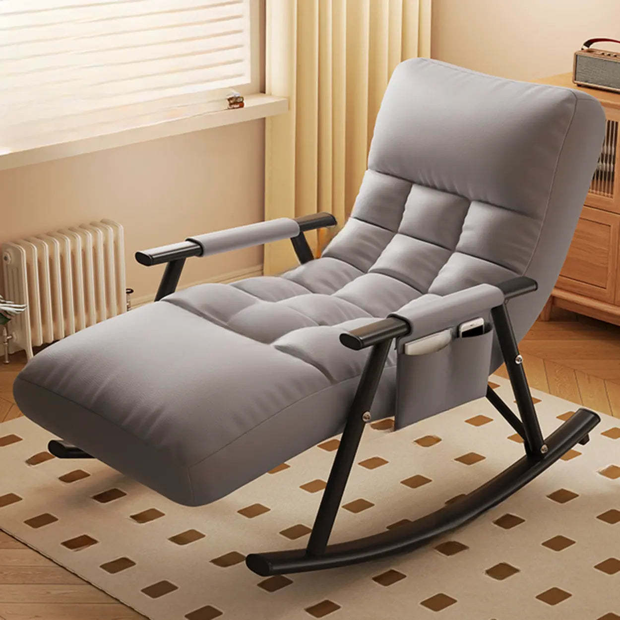 Twilight Orange Round-Arm Rocking Chair — Twilight Orange