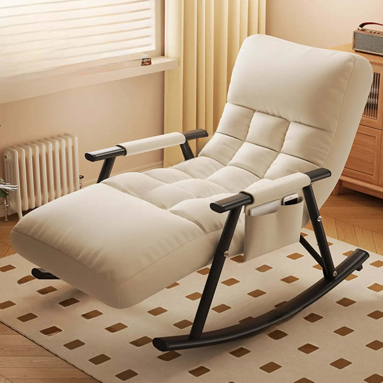 Twilight Orange Round-Arm Rocking Chair