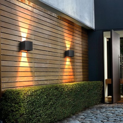 Square Waterproof Up Down Lighting Adjustable Modern Exterior Lights-Lighom