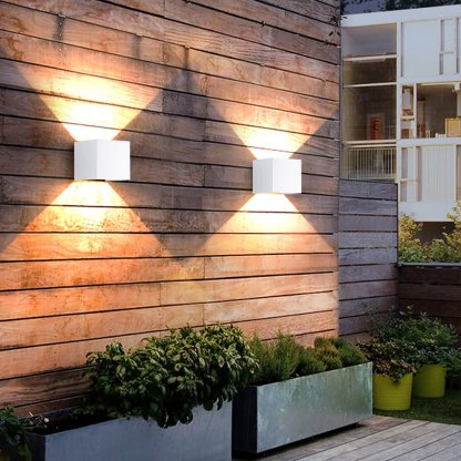 Square Waterproof Up Down Lighting Adjustable Modern Exterior Lights-Lighom
