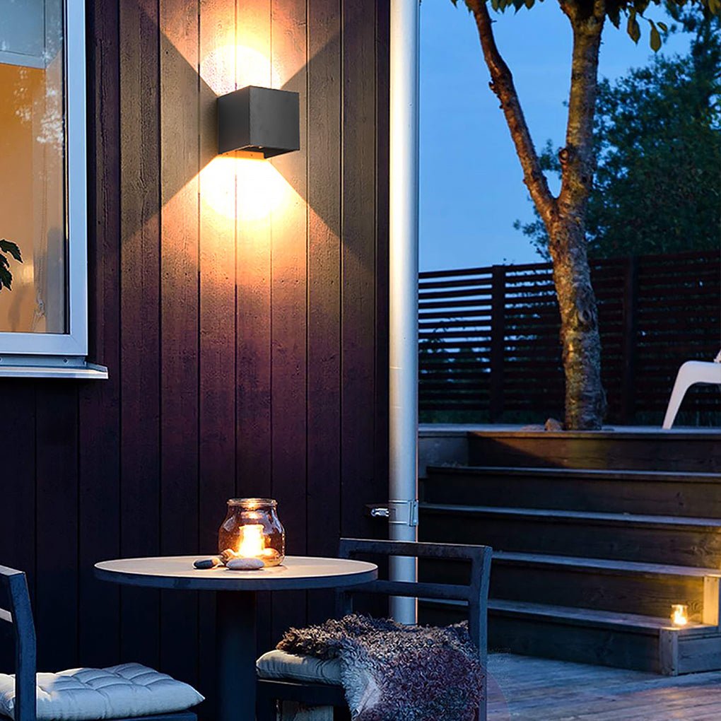 Square Waterproof Up Down Lighting Adjustable Modern Exterior Lights-Lighom