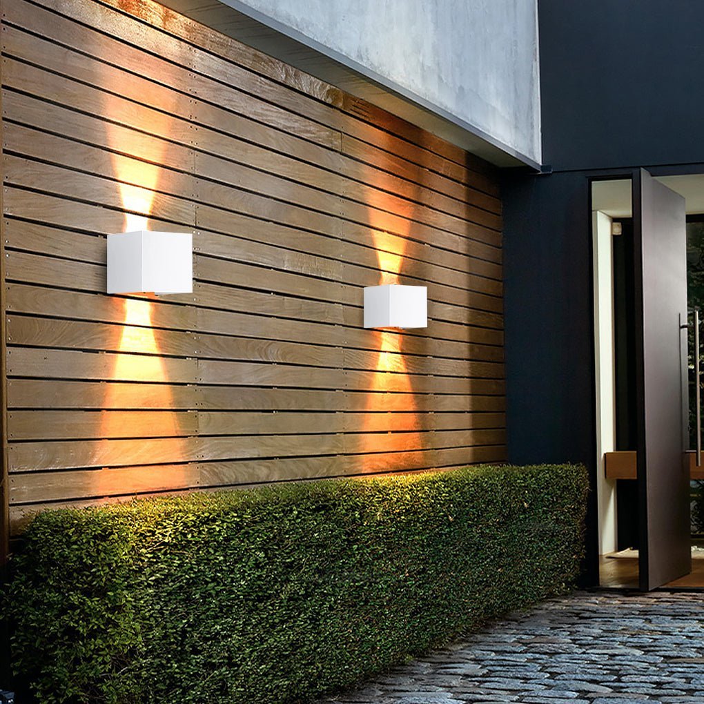 Square Waterproof Up Down Lighting Adjustable Modern Exterior Lights-Lighom