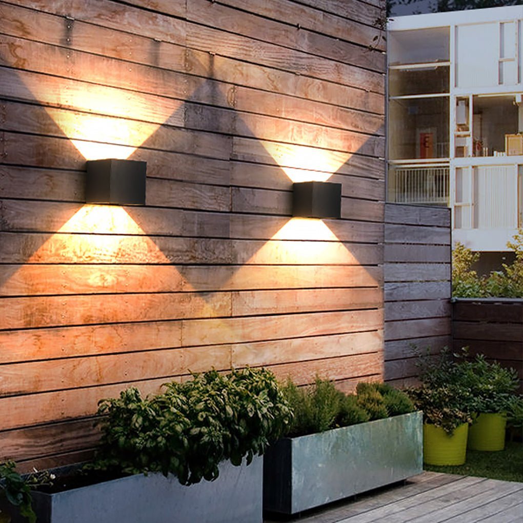 Square Waterproof Up Down Lighting Adjustable Modern Exterior Lights-Lighom