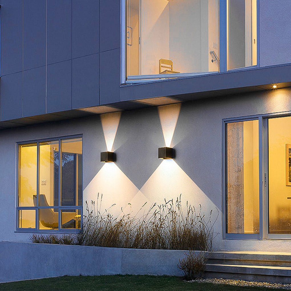 Industrial black wall light with - side view