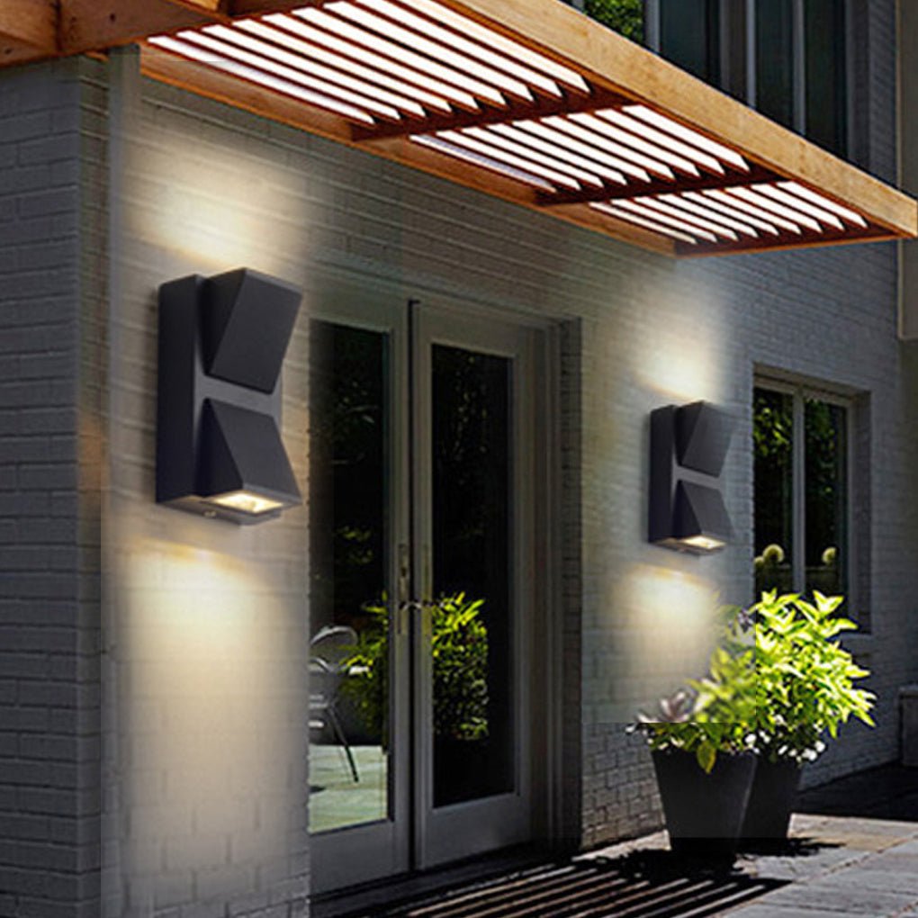 Waterproof Up & Down K-Type Black LED Outdoor Wall Lights-Lighom