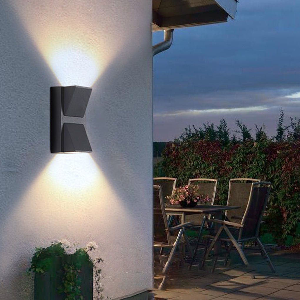 Waterproof Up & Down K-Type Black LED Outdoor Wall Lights-Lighom