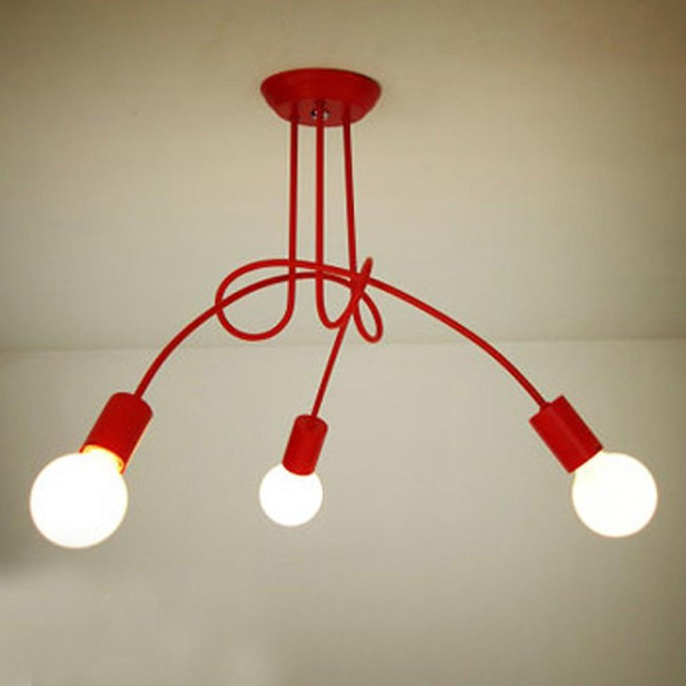 Lighom modern simplistic twisted red chandeliers in metal