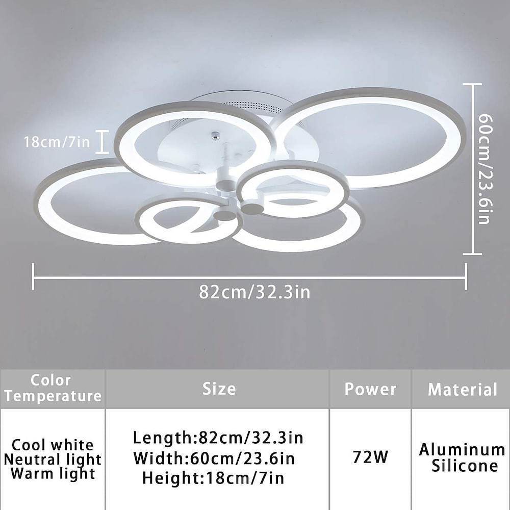 Elegant Semi Flush Mount Ceiling Lights with Unique Overlapping Rings-Lighom