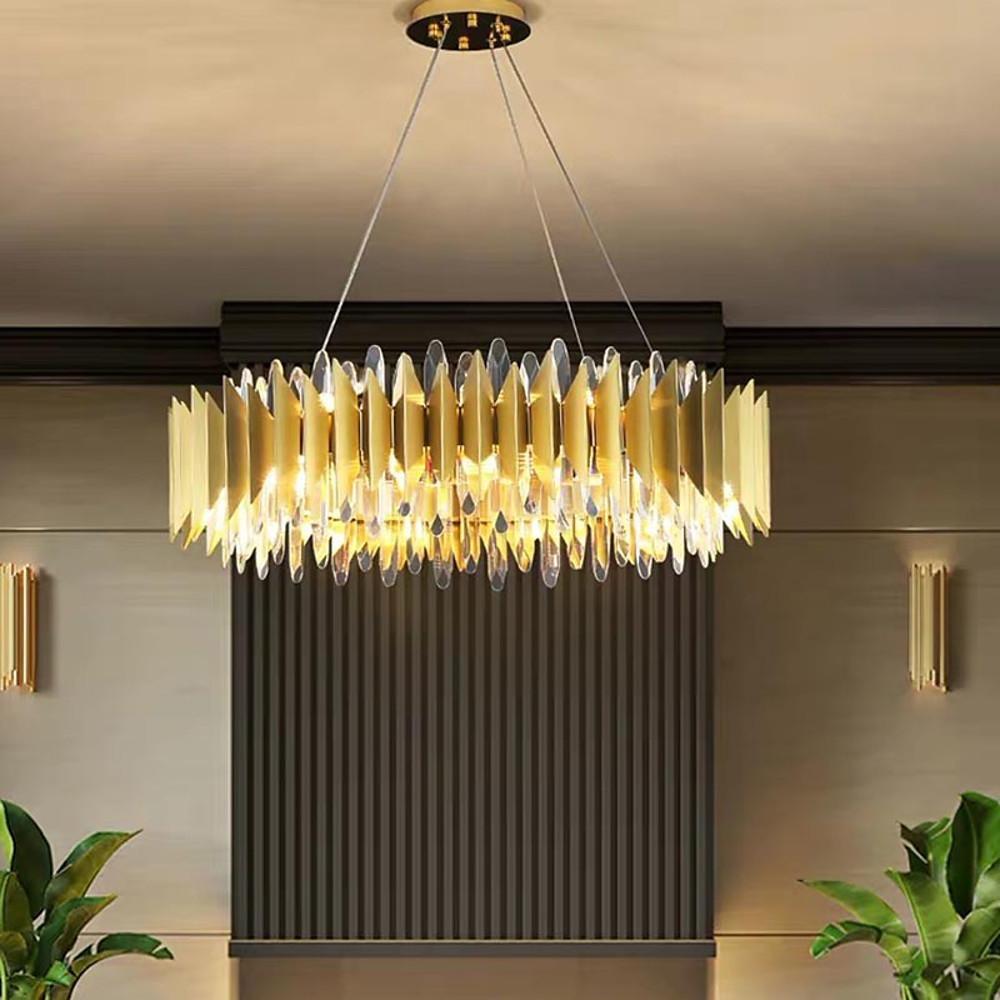 Modern Round Crystal Stainless Steel Chandelier